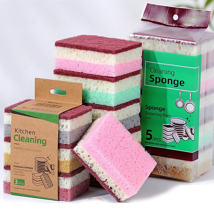 High Density Sponge Cleaning Cloth, Dishwashing Cloth, Non Greasy Kitchen and Catering Supplies, Sponge Brush, Pot and Bowl