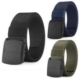 Men's Belt Outdoor Casual Canvas Belt Metal Free Training Nylon Tactical Belt，Versatile For Jeans, Dress，Casual ，For Men Women