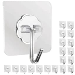 Waterproof and Oilproof Wall Hooks, Sticky Hooks for Kitchen Bathroom Shower Door Outdoor Wall Hanging Door Self-adhesive