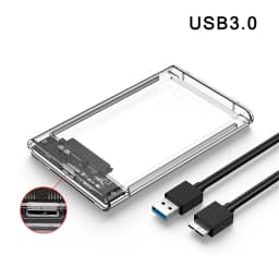 2.5 inch Hard Drive Enclosure USB 3.0/Type C to SATA III Clear External Hard Drive Case for 2.5 inch SATA SSD HDD Support UASP
