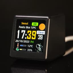 GeekMagic Super Cool Mini WiFi Desktop Weather Digital Clock Station with IPS LCD Screen Gadget for Decoration