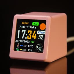 GeekMagic Super Cool Mini WiFi Desktop Weather Digital Clock Station with IPS LCD Screen Gadget for Decoration