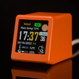 GeekMagic Super Cool Mini WiFi Desktop Weather Digital Clock Station with IPS LCD Screen Gadget for Decoration