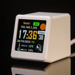 GeekMagic Super Cool Mini WiFi Desktop Weather Digital Clock Station with IPS LCD Screen Gadget for Decoration
