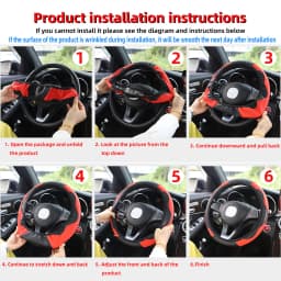 PU Carbon Fiber Leather Car Steering Wheel Cover Without Inner Ring Suitable for 14.5-15 Inches of Automotive Supplies