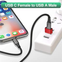 USB to USB C Adapter for iPhone 17 USB C Female to USB Male Car Charger Adapter Type C Converter for Apple 16 for Samsung Galaxy