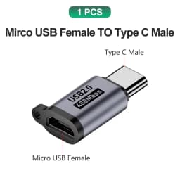 USB to USB C Adapter for iPhone 17 USB C Female to USB Male Car Charger Adapter Type C Converter for Apple 16 for Samsung Galaxy