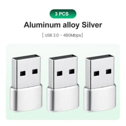 USB to USB C Adapter for iPhone 17 USB C Female to USB Male Car Charger Adapter Type C Converter for Apple 16 for Samsung Galaxy