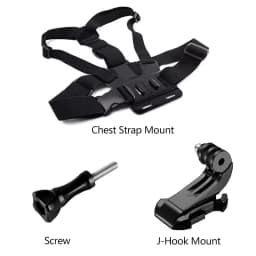Adjustable All-in-One Action Camera Accessories Kit - Head Strap Chest Strap Mount Compatible with GoPro Hero Osmo SJCAM AKASO I