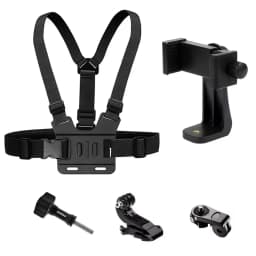Adjustable All-in-One Action Camera Accessories Kit - Head Strap Chest Strap Mount Compatible with GoPro Hero Osmo SJCAM AKASO I