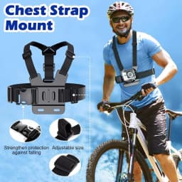 Adjustable All-in-One Action Camera Accessories Kit - Head Strap Chest Strap Mount Compatible with GoPro Hero Osmo SJCAM AKASO I