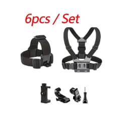 Adjustable All-in-One Action Camera Accessories Kit - Head Strap Chest Strap Mount Compatible with GoPro Hero Osmo SJCAM AKASO I