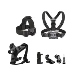 Adjustable All-in-One Action Camera Accessories Kit - Head Strap Chest Strap Mount Compatible with GoPro Hero Osmo SJCAM AKASO I