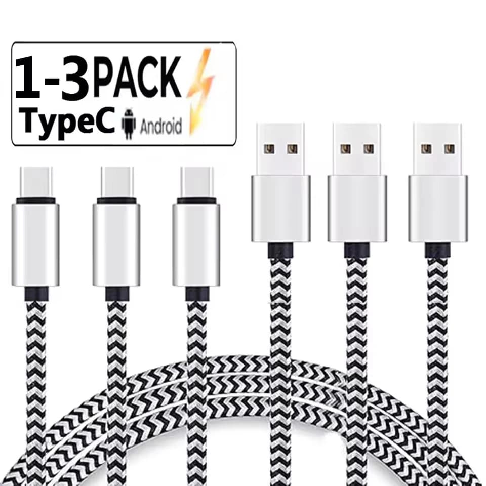 USB Type C Cable 2.4A Fast Charging Battery Charger Wire Woven Nylon Data Cable Mobile Phone Charger For Huawei Samsung USB C