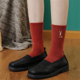 New Cute Embroidery Fox Cartoon Animal Socks Funny Pets Practicing Yoga Cotton Art Sokken Dropship
