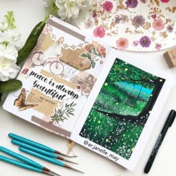 BUKE 180gsm BAMBOO PAPER Dot Grid JOURNAL Dotted Notebook Drawing Books - Forest Green Color