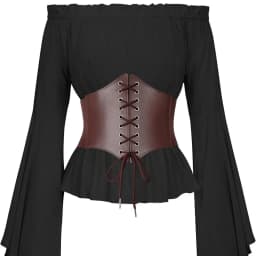 Medieval Waist Belt Brown Elastic Bind Belt Trendy Decoration Women Retro Viking Renaissance Dress Accessory For Cosplay Prop
