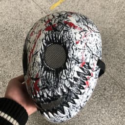 Horror white Smile Mask With Blood Splatter Cosplay Creepy Skull Thicken Plastic Masks Halloween Party Costume Prop High Quality