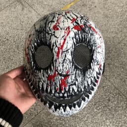 Horror white Smile Mask With Blood Splatter Cosplay Creepy Skull Thicken Plastic Masks Halloween Party Costume Prop High Quality