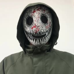 Horror white Smile Mask With Blood Splatter Cosplay Creepy Skull Thicken Plastic Masks Halloween Party Costume Prop High Quality