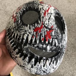 Horror white Smile Mask With Blood Splatter Cosplay Creepy Skull Thicken Plastic Masks Halloween Party Costume Prop High Quality