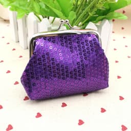 Sequins Decor Coin Purse, Women's Stylish Kiss Lock Storage Bag For Lipstick & Key, For Carnaval Party Use & For Music Festival
