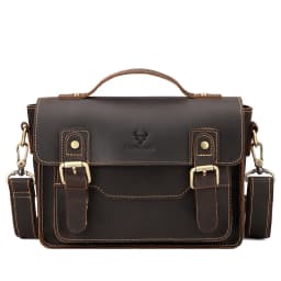 Crazy Horse Leather Men Messenger Bag Business Laptop Briefcase Casual Male Work Tote Bags for Ipad Large Capacity Travel Bag