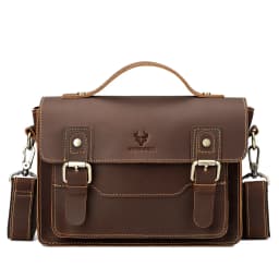 Crazy Horse Leather Men Messenger Bag Business Laptop Briefcase Casual Male Work Tote Bags for Ipad Large Capacity Travel Bag