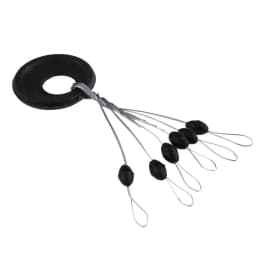 PRO BEROS 60Pcs 10Set Black Rubber Space Beans Oval Stopper Fishing Bobber Float Catfish Flotador Fishing Float Folat Line Stops