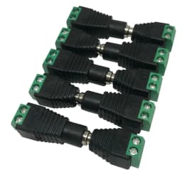 5pairs DC 12V Female And Male Connectors 5.5x2.1mm Power Plug Adapter Jacks Sockets For Signal Color LED Strip Light CCTV Camera