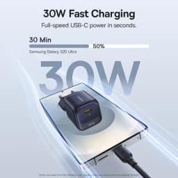 Baseus 30W GaN Charger PD Charger For iPhone 17 16 15 14 13 12 Max Fast Charger PD3.0 QC3.0 Phone Charger Type C Tablets Charger