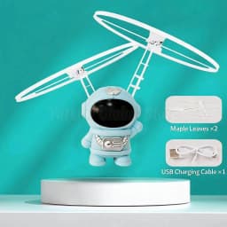 Levitating Luminous Flying Robot Astronaut Toy Aircraft Hand-Controlled Drone Interactive with Lights Outdoor Toys for Kids Gift