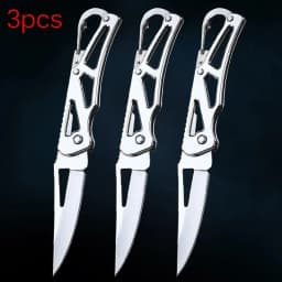 Folding Fruit Knife Stainless Steel Pocket Knife with Keychain Fruit Slicing Knives with Non-slip Handle Household Small Knife