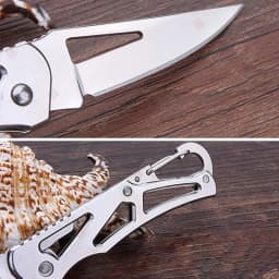 Folding Fruit Knife Stainless Steel Pocket Knife with Keychain Fruit Slicing Knives with Non-slip Handle Household Small Knife