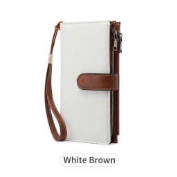 MIYIN Fashion Vintage Women Wallet RFIDShieldingDouble Zipper Long Wallet Trifold Credit CardHolder Women Clutch Wristlet Wallet