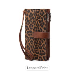 MIYIN Fashion Vintage Women Wallet RFIDShieldingDouble Zipper Long Wallet Trifold Credit CardHolder Women Clutch Wristlet Wallet