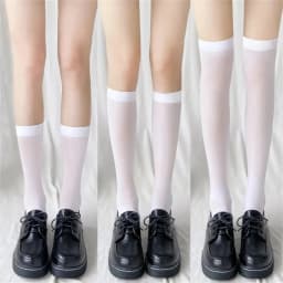 20/32/40/52cm JK Style Student School Girl Thigh Stockings Solid Color Black White Long Kawaii Socks Lolita Over Knee High Socks