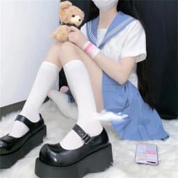 20/32/40/52cm JK Style Student School Girl Thigh Stockings Solid Color Black White Long Kawaii Socks Lolita Over Knee High Socks