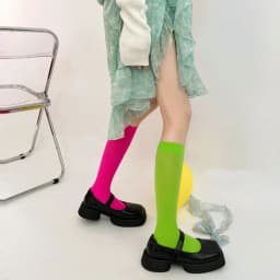 Women Knee High Socks Tube Socks Colorful Knee High Stockings Tube Socks
