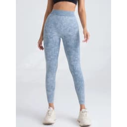 Sports Seamless Leggings Women V-back Waist Tights High Waist Hip Liftting Gym Pants Frosted Water Wash Stretchy Yoga Leggings
