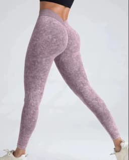 Sports Seamless Leggings Women V-back Waist Tights High Waist Hip Liftting Gym Pants Frosted Water Wash Stretchy Yoga Leggings