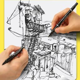 4/8Pcs Waterproof Oil Ink Permanent Art Marker Fineliner Pen 0.5mm 1.0mm Dual Tip For Comics Painting Drawing Writing Stationery