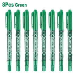 4/8Pcs Waterproof Oil Ink Permanent Art Marker Fineliner Pen 0.5mm 1.0mm Dual Tip For Comics Painting Drawing Writing Stationery