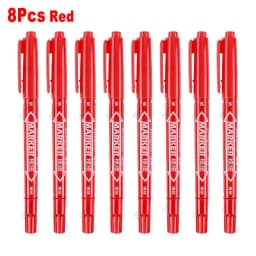 4/8Pcs Waterproof Oil Ink Permanent Art Marker Fineliner Pen 0.5mm 1.0mm Dual Tip For Comics Painting Drawing Writing Stationery
