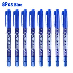 4/8Pcs Waterproof Oil Ink Permanent Art Marker Fineliner Pen 0.5mm 1.0mm Dual Tip For Comics Painting Drawing Writing Stationery
