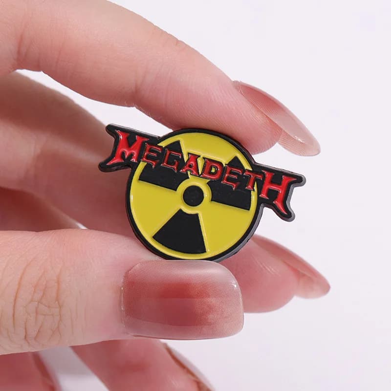 New English Letters And Radioactive Sign Enamel Brooch Pins Trendy Alloy Metal Badge Corsage Lapel Pin Accessories Souvenirs