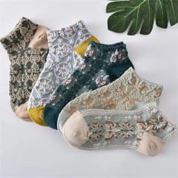 3 Pairs / Lot New Chic Women's Kawaii Cute Summer Fashion Ethnic Lolita Flower Retro Socks Dropship