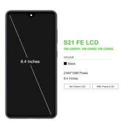 AMOLED S21FE Display+Frame For Samsung S21 FE 5G G990 G990B G990U G990B/DS G990E LCD Display Touch Screen Digitizer Assembly