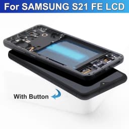 AMOLED S21FE Display+Frame For Samsung S21 FE 5G G990 G990B G990U G990B/DS G990E LCD Display Touch Screen Digitizer Assembly