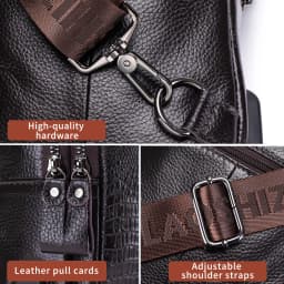 Men's leather chest bag, crossbody bag, crocodile pattern multifunctional bag with USB charging shoulder bag